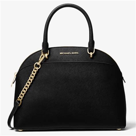 michael kors emmy large dome satchel black